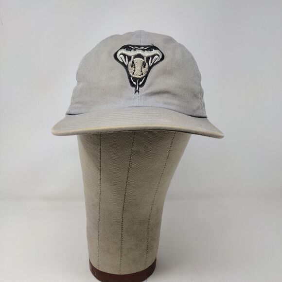 New Era Mens Slideback Hat Gray OSFA Embroidered Rattlesnake Logo Distressed - Picture 2 of 12